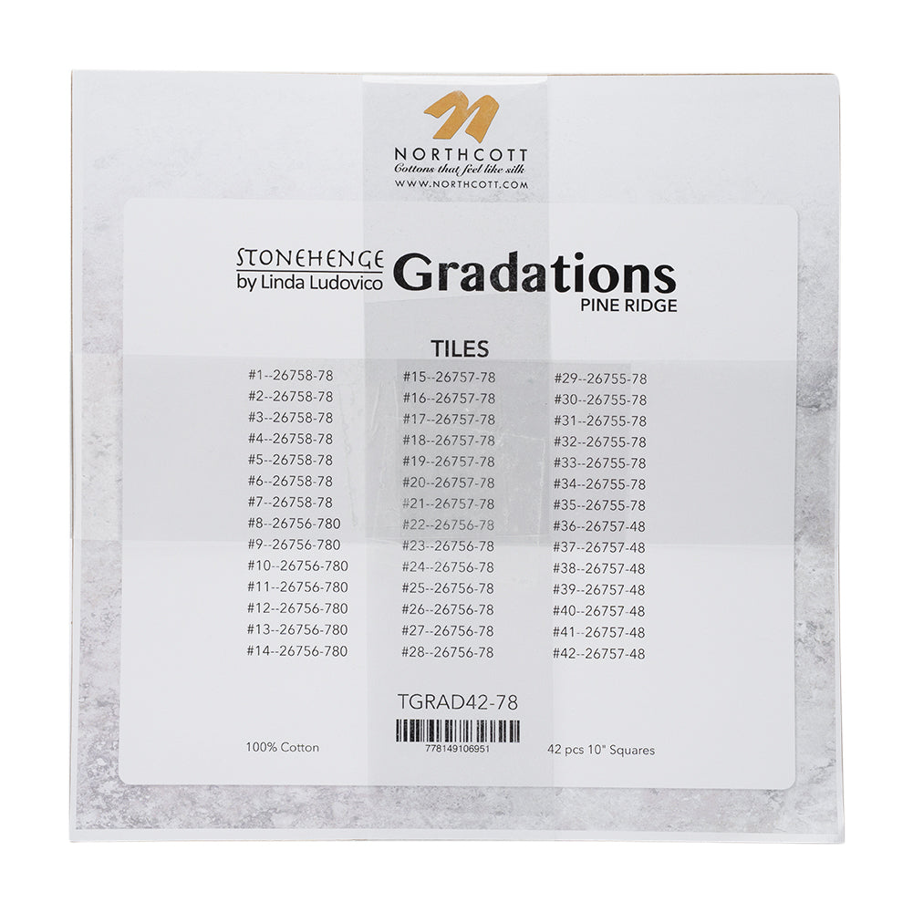 Stonehenge Quilting Cotton Tiles 10" Square Precuts - Pine Ridge - Gradations II Collection - Detail