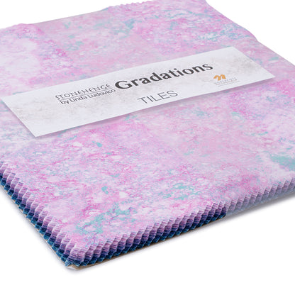 Stonehenge Quilting Cotton Tiles 10" Square Precuts - Mystic - Gradations II Collection Folded