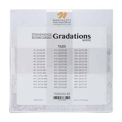 Stonehenge Quilting Cotton Tiles 10" Square Precuts - Mystic - Gradations II Collection Detail
