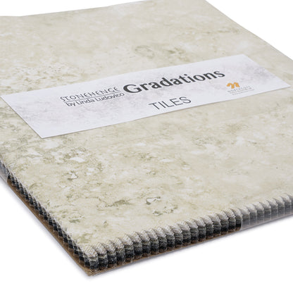 Stonehenge Quilting Cotton Tiles 10" Square Precuts - Slate - Gradations II Collection Folded