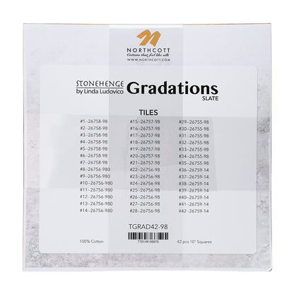 Stonehenge Quilting Cotton Tiles 10" Square Precuts - Slate - Gradations II Collection Detail