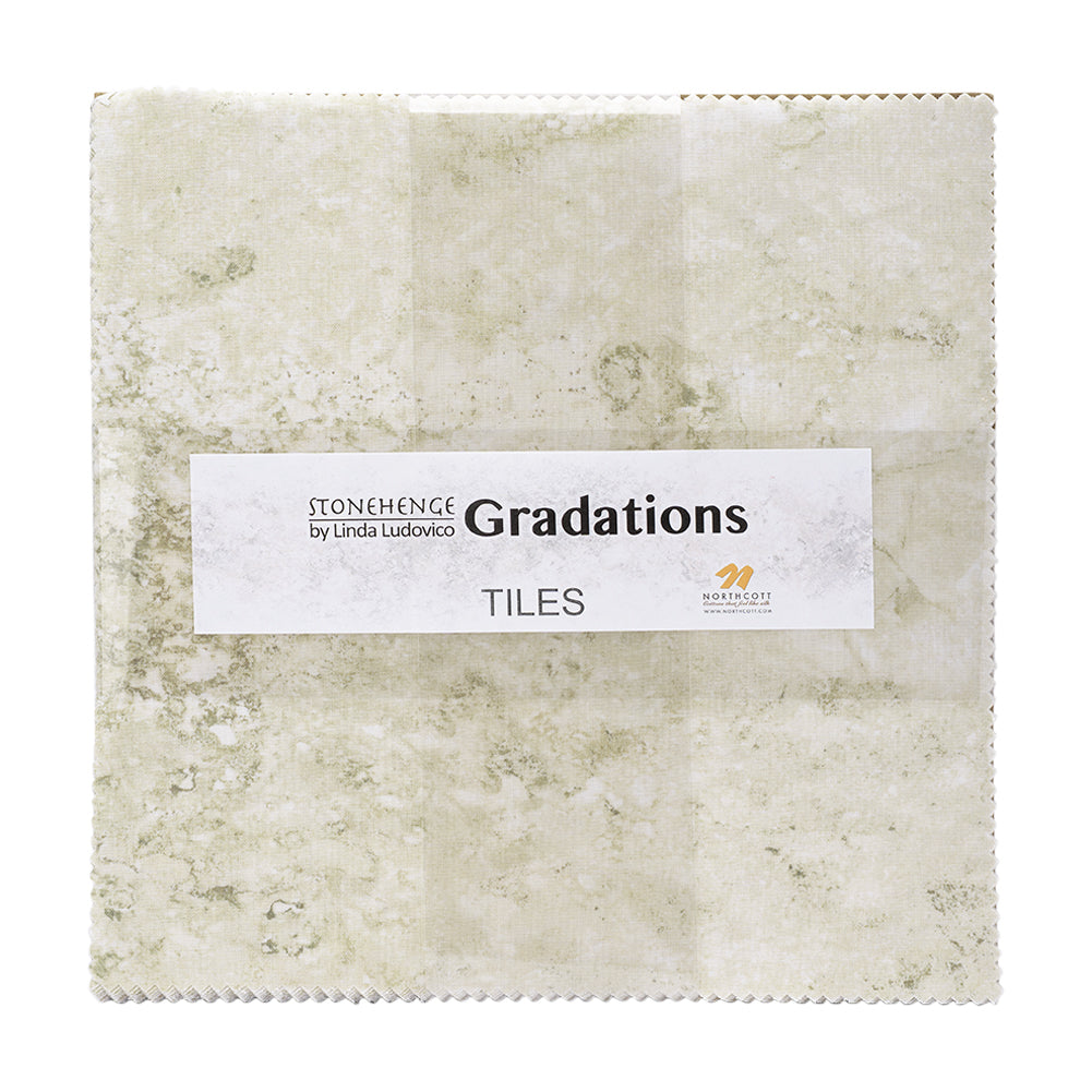 Stonehenge Quilting Cotton Tiles 10" Square Precuts - Slate - Gradations II Collection