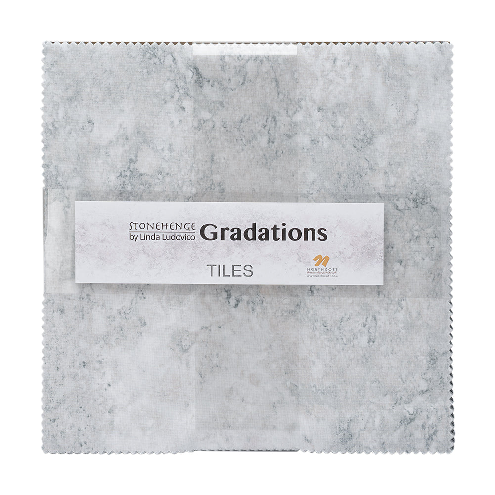 Stonehenge Quilting Cotton Tiles 10" Square Precuts - Graphite - Gradations II Collection