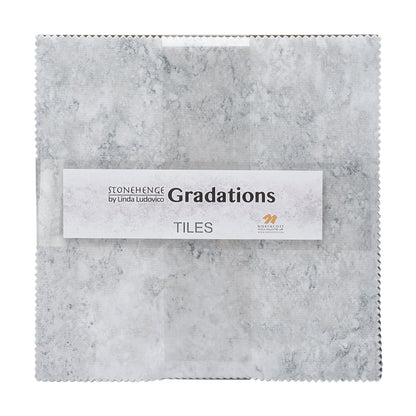 Stonehenge Quilting Cotton Tiles 10" Square Precuts - Graphite - Gradations II Collection
