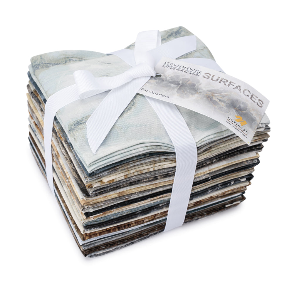 Stonehenge Quilting Cotton Fat Quarter Bundle Precuts - 24pc - Surfaces Collection - Folded