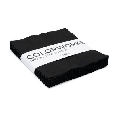 Northcott Quilting Cotton Chips 5" Square Precuts - Black - Colorworks Collection