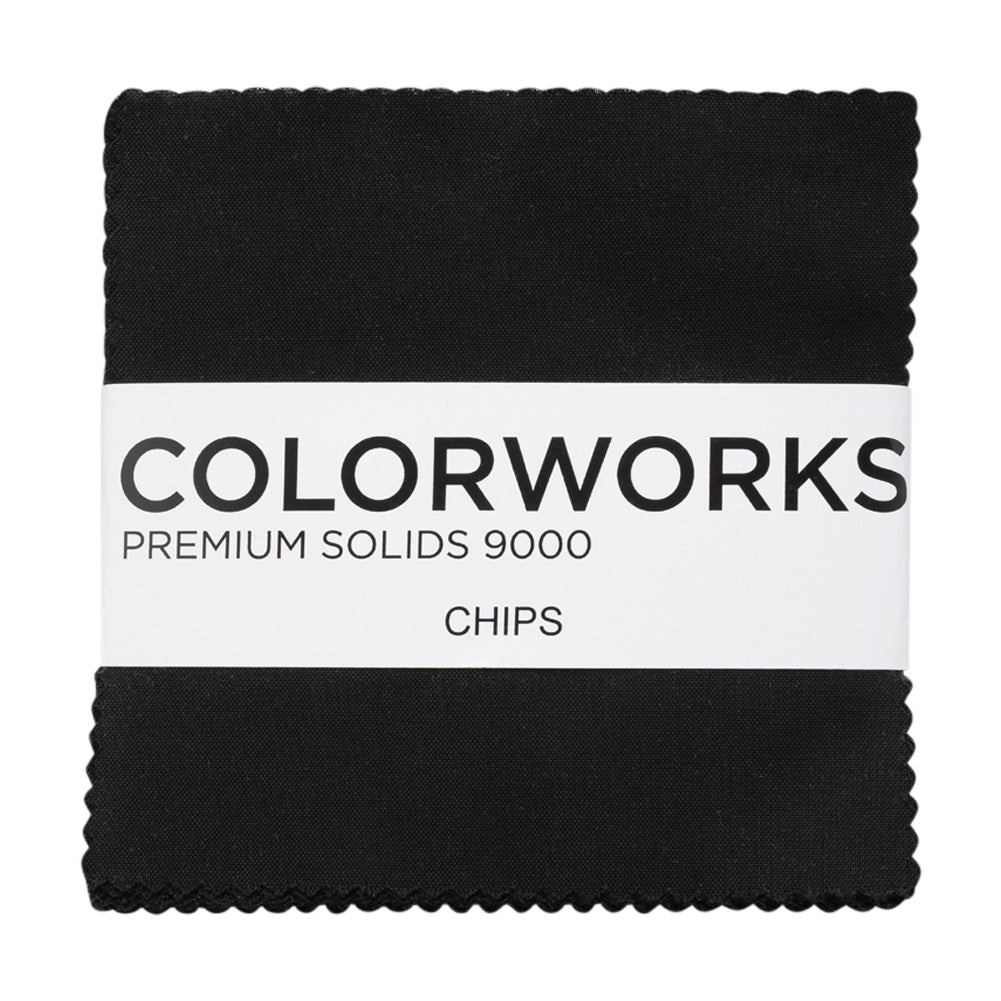 Northcott Quilting Cotton Chips 5" Square Precuts - Black - Colorworks Collection