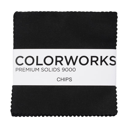 Northcott Quilting Cotton Chips 5" Square Precuts - Black - Colorworks Collection
