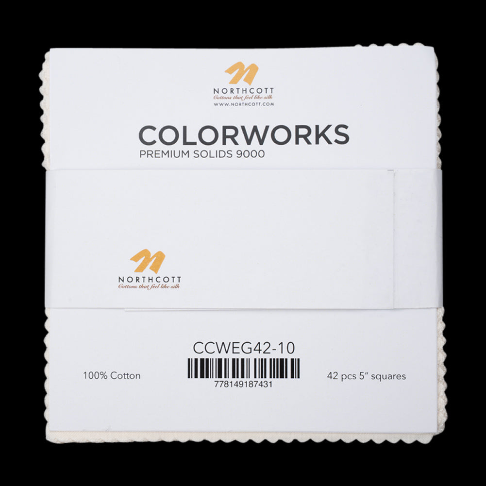 Northcott Quilting Cotton Chips 5" Square Precuts - Eggshell - Colorworks Collection - Detail