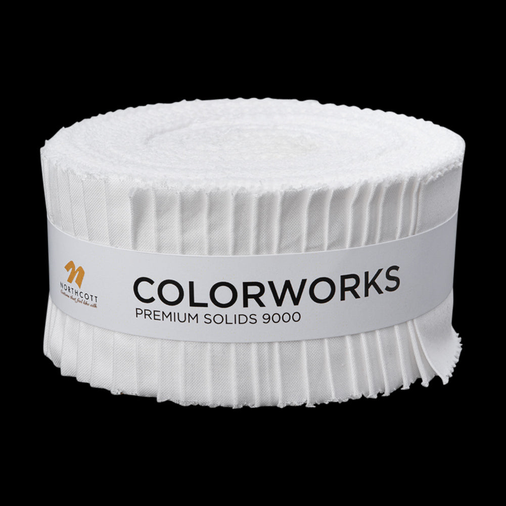 Northcott Quilting Cotton Strip Rolls 2.5" Strip Precuts - Snow - Colorworks Collection