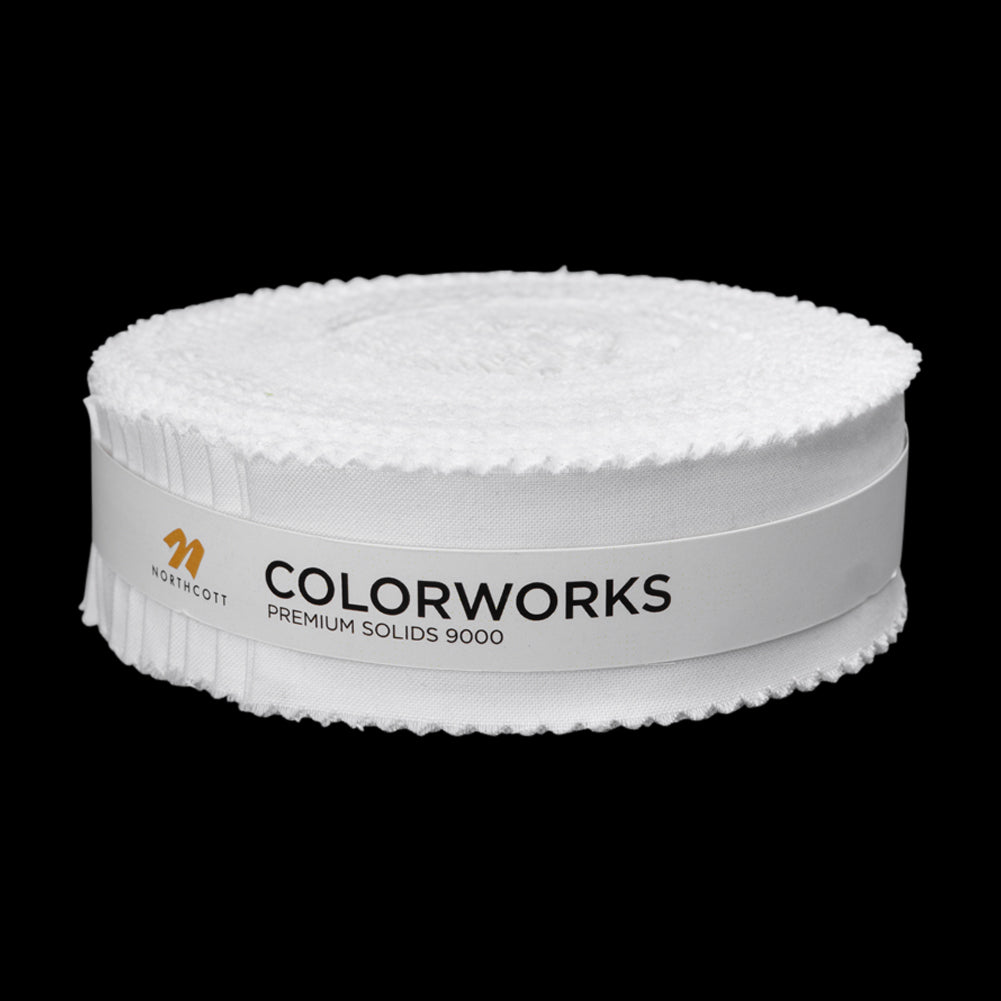 Northcott Quilting Cotton Micro Strips 1.5" Strip Precuts - Superwhite - Colorworks Collection