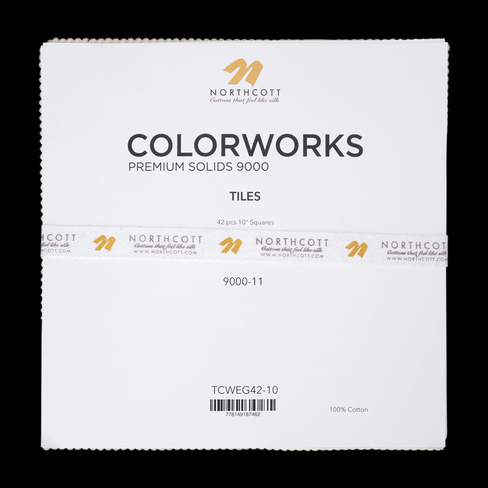 Northcott Quilting Cotton Tiles 10" Square Precuts - Eggshell - Colorworks Collection - Detail