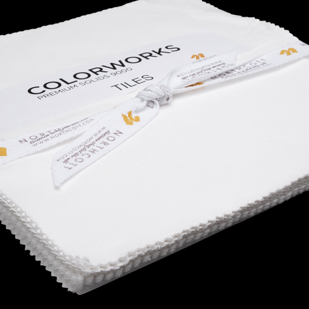 Northcott Quilting Cotton Tiles 10" Square Precuts - Snow - Colorworks Collection