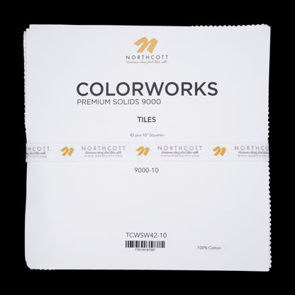 Northcott Quilting Cotton Tiles 10" Square Precuts - Snow - Colorworks Collection