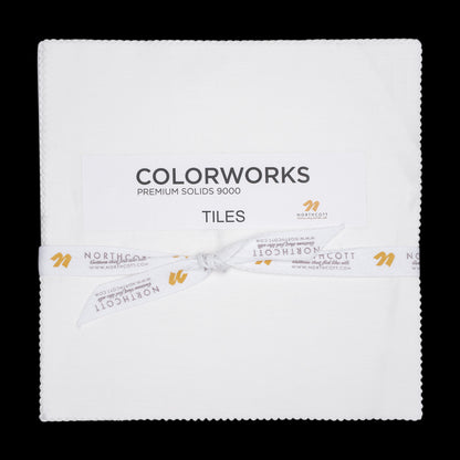 Northcott Quilting Cotton Tiles 10" Square Precuts - Snow - Colorworks Collection