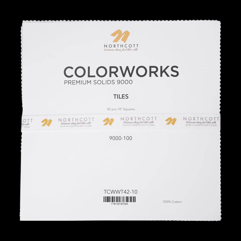 Northcott Quilting Cotton Tiles 10" Square Precuts - Superwhite - Colorworks Collection - Detail