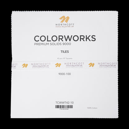 Northcott Quilting Cotton Tiles 10" Square Precuts - Superwhite - Colorworks Collection