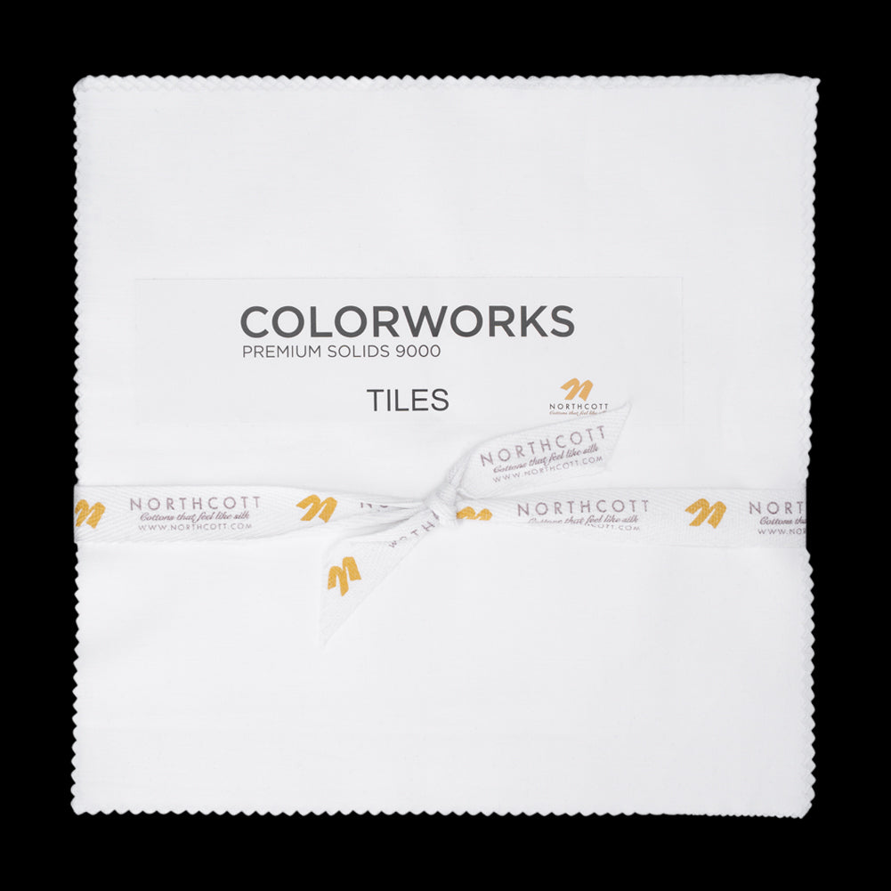 Northcott Quilting Cotton Tiles 10" Square Precuts - Superwhite - Colorworks Collection