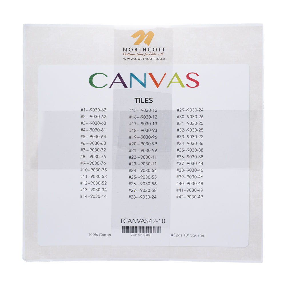 Northcott Quilting Cotton Tiles 10" Square Precuts - Multi - Canvas Collection Detail