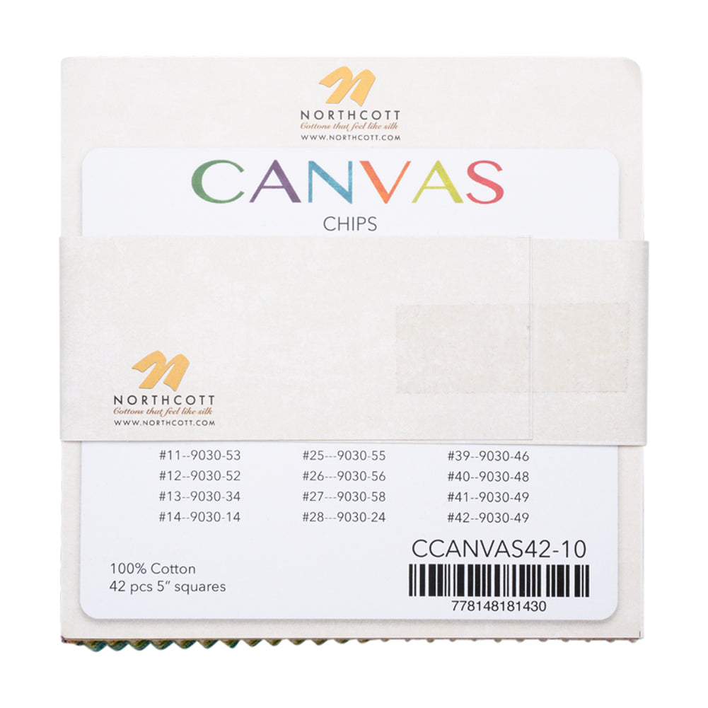Northcott Quilting Cotton Chips 5" Square Precuts - Multi - Canvas Collection Detail
