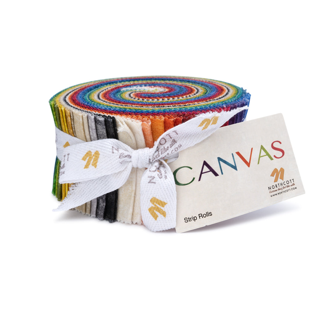 Northcott Quilting Cotton Strip Rolls 2.5" Strip Precuts - Multi - Canvas Collection