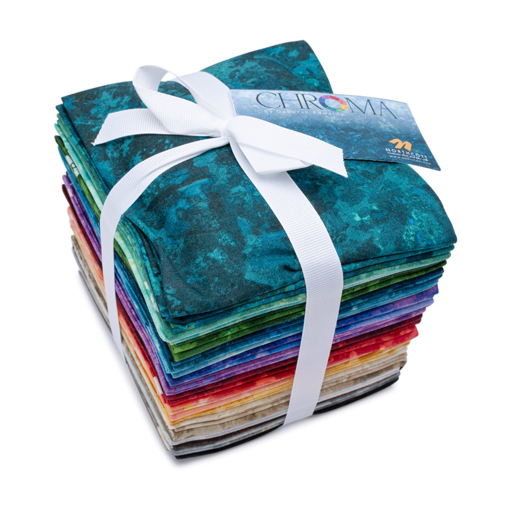 Northcott Quilting Cotton Fat Quarter Bundle Precuts - Multi 30pc - Chroma Collection Folded