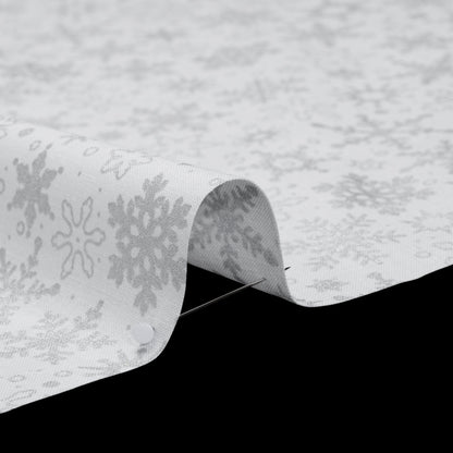 Printed Quilting Cotton by Patrick Lose for Northcott - Metallic Silver on White Snowfall Snowflakes - Basically Black & White Collection