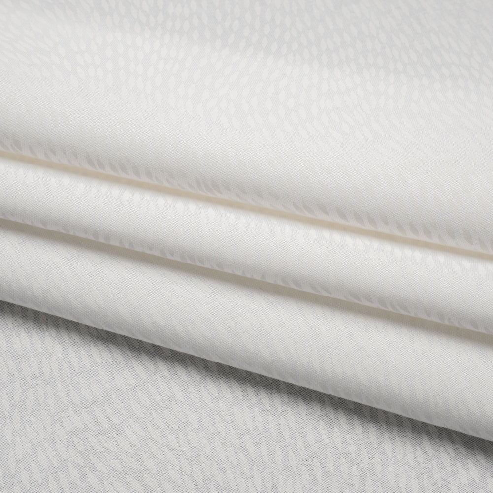 Printed Quilting Cotton by Patrick Lose for Northcott - White on White Beaded Waves - Basically Black & White Collection Folded