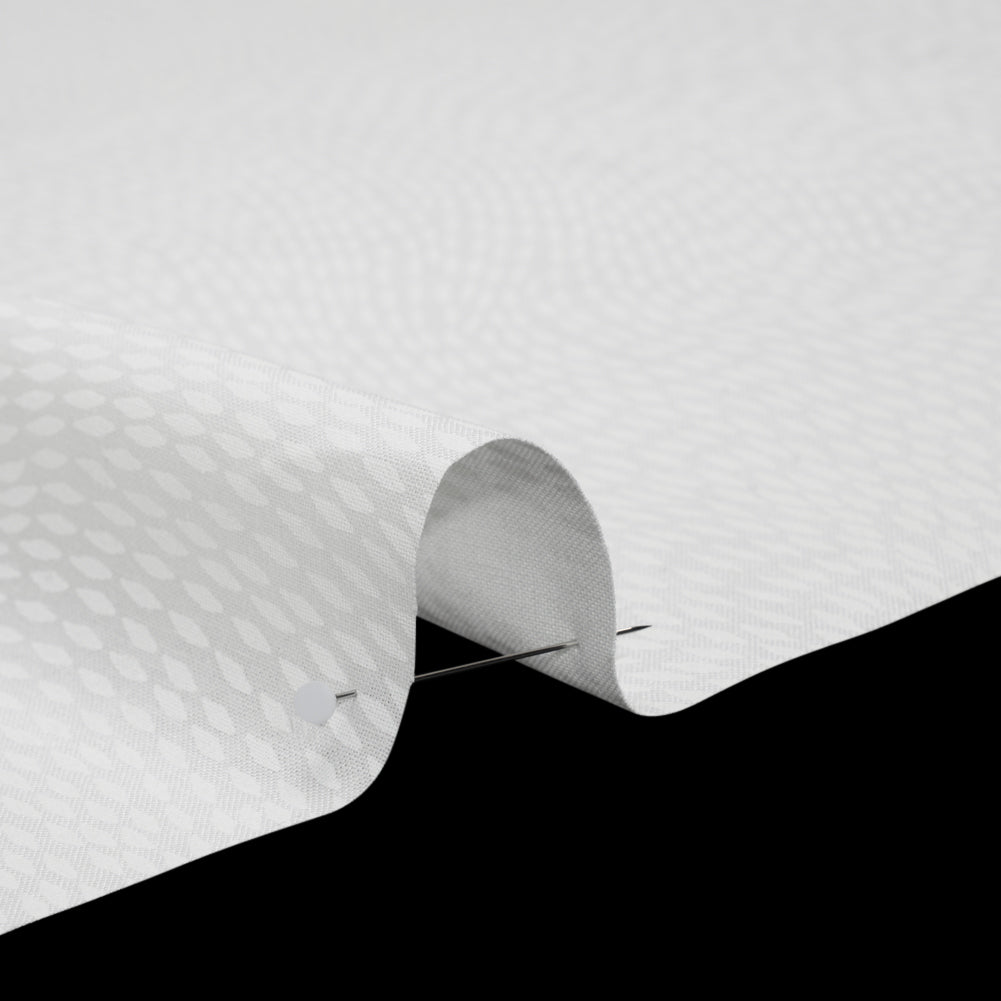 Printed Quilting Cotton by Patrick Lose for Northcott - White on White Beaded Waves - Basically Black & White Collection Detail
