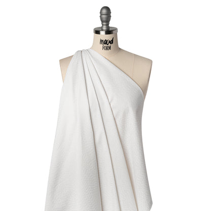 Printed Quilting Cotton by Patrick Lose for Northcott - White on White Beaded Waves - Basically Black & White Collection Drape