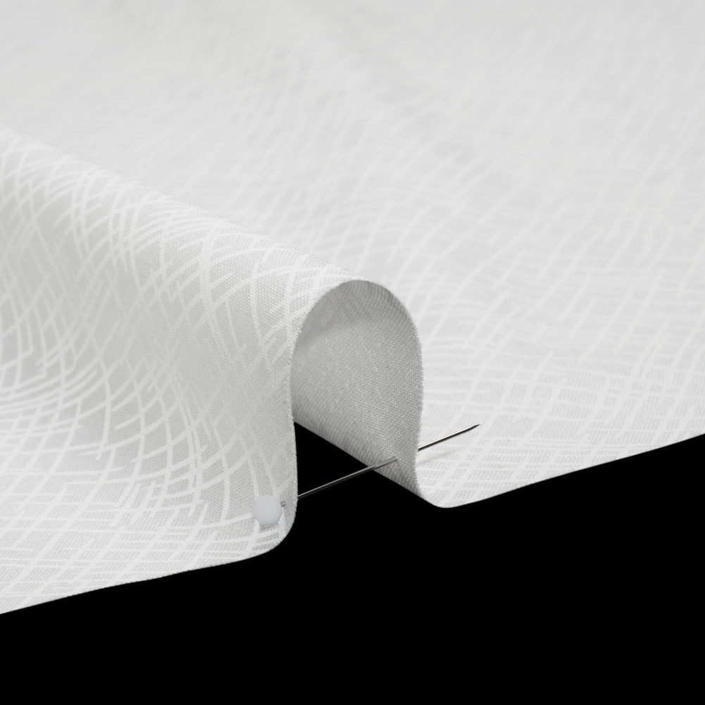 Printed Quilting Cotton by Patrick Lose for Northcott - White on White Open Weave - Basically Black & White Collection - Detail