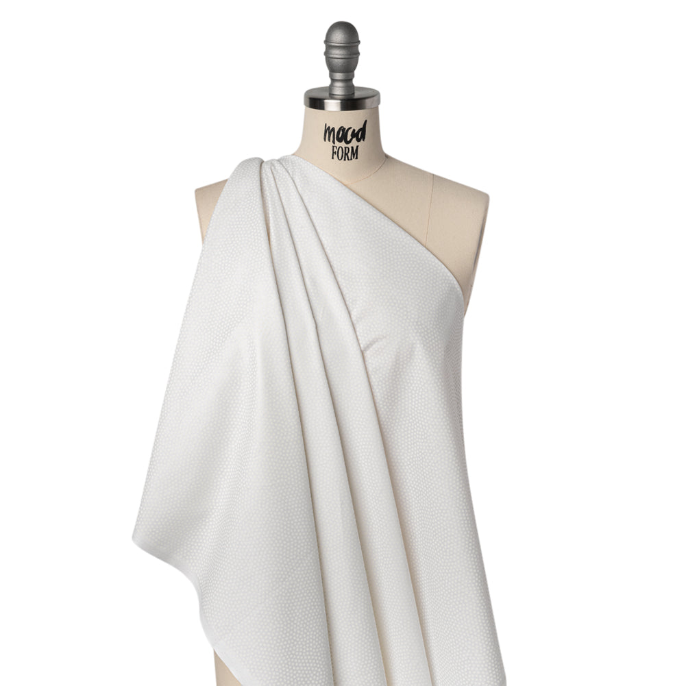 Printed Quilting Cotton by Patrick Lose for Northcott - White on White Spotty - Basically Black & White Collection Drape