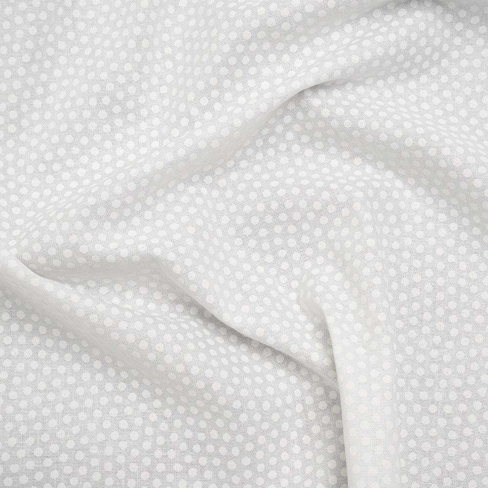 Printed Quilting Cotton by Patrick Lose for Northcott - White on White Spotty - Basically Black & White Collection