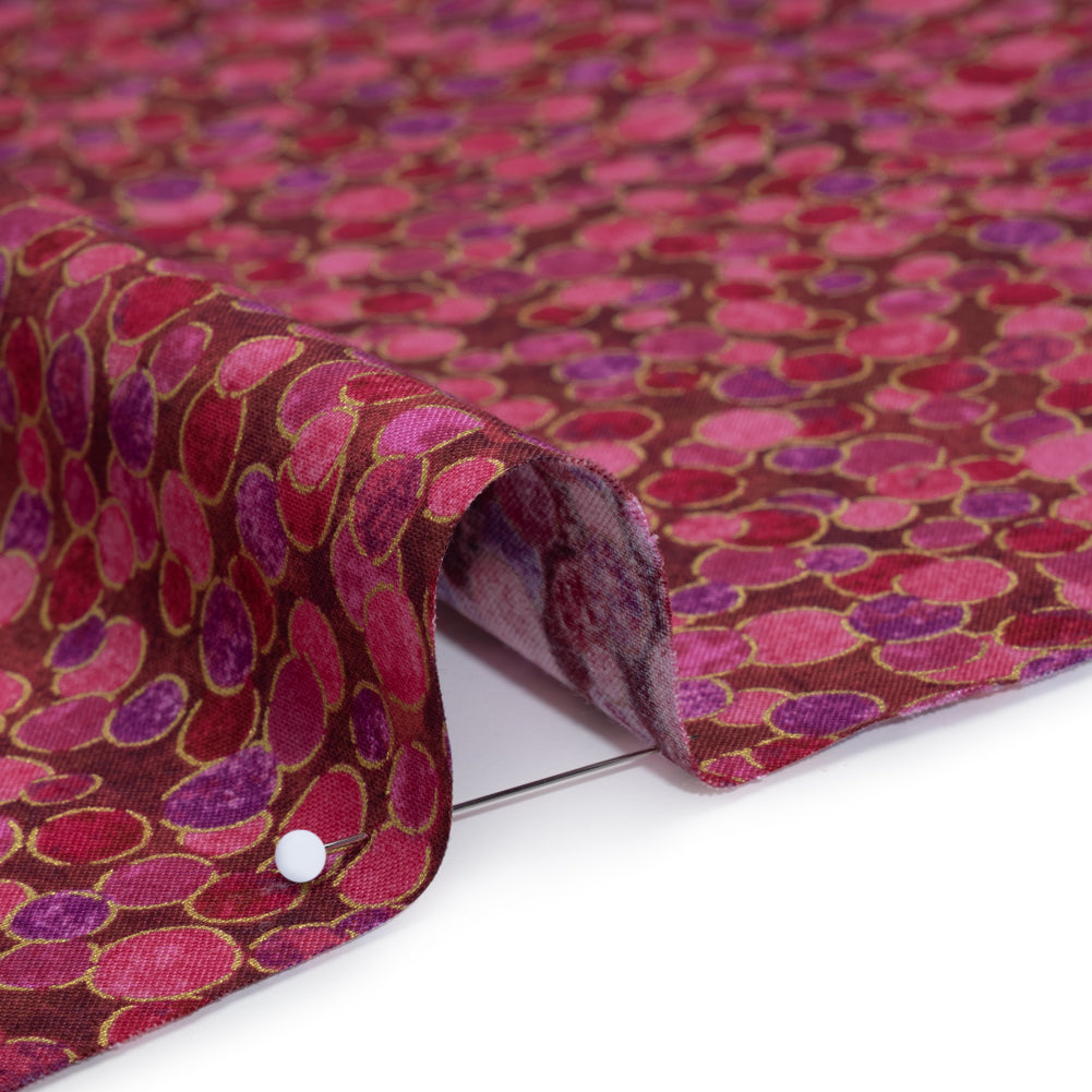 Metallic Printed Quilting Cotton by Northcott - Bubble Gum Polka Dot Confetti - Shimmer Collection Detail