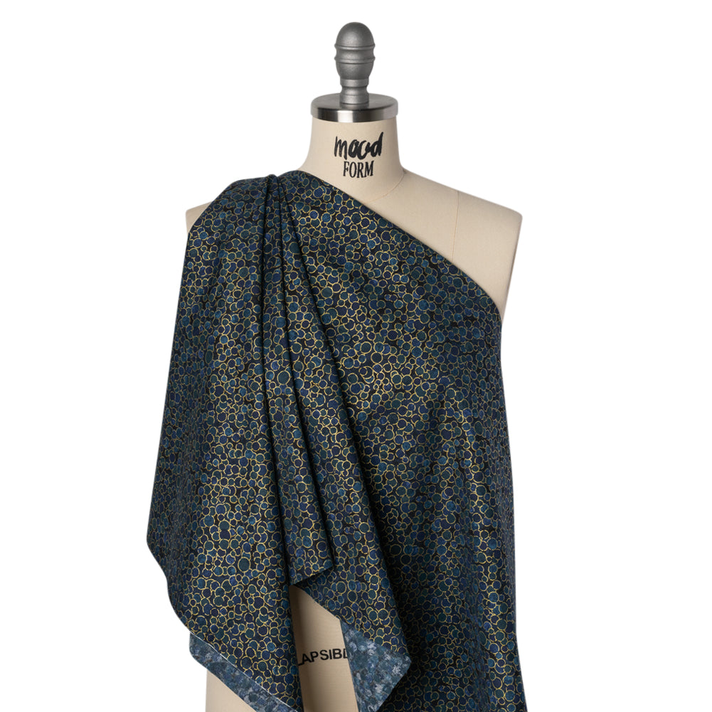 Metallic Printed Quilting Cotton by Northcott - Dusk Polka Dot Confetti - Shimmer Collection Drape