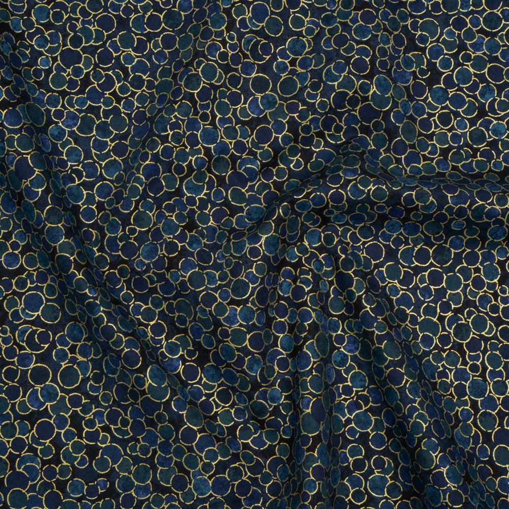 Metallic Printed Quilting Cotton by Northcott - Dusk Polka Dot Confetti - Shimmer Collection