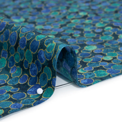 Metallic Printed Quilting Cotton by Northcott - Lagoon Polka Dot Confetti - Shimmer Collection Detail