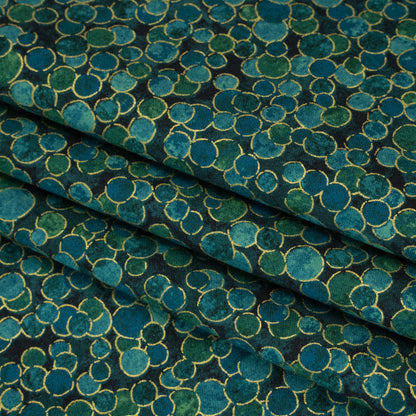 Metallic Printed Quilting Cotton by Northcott - Peacock Polka Dot Confetti - Shimmer Collection Folded