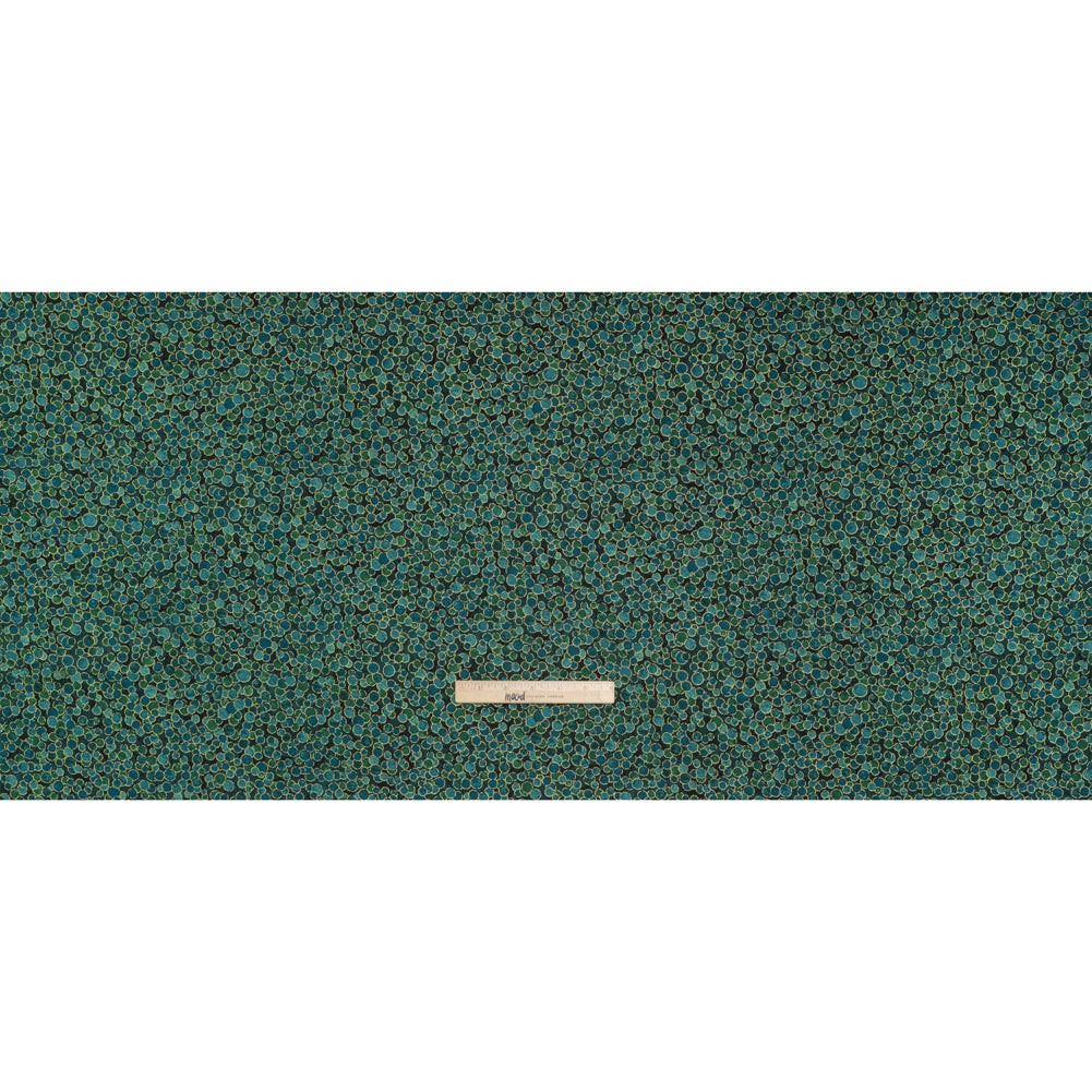 Metallic Printed Quilting Cotton by Northcott - Peacock Polka Dot Confetti - Shimmer Collection - Full