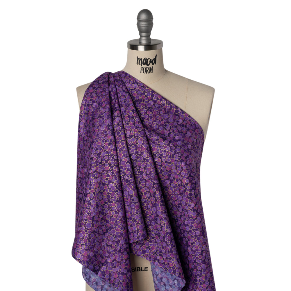 Metallic Printed Quilting Cotton by Northcott - Pansy Polka Dot Confetti - Shimmer Collection Drape