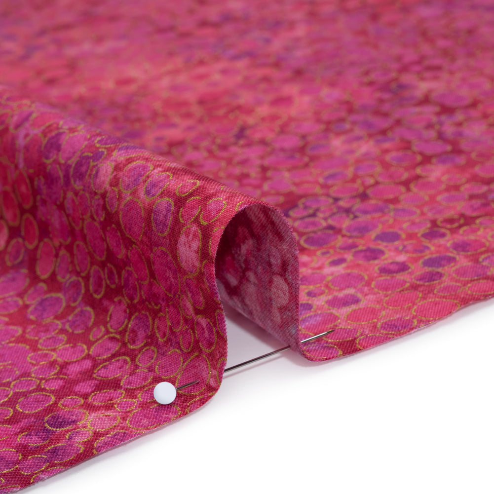 Metallic Printed Quilting Cotton by Northcott - Bubble Gum River Rocks - Shimmer Collection Detail