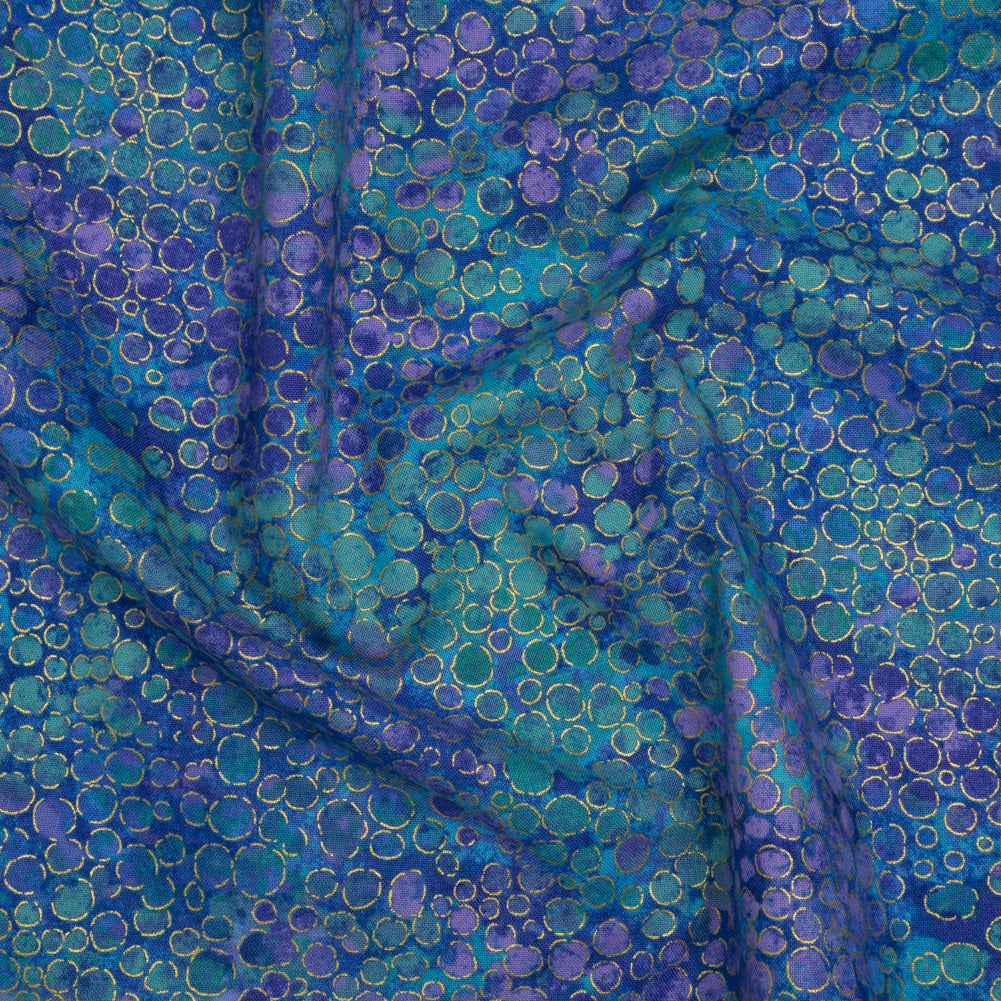 Metallic Printed Quilting Cotton by Northcott - Deep Sea River Rocks - Shimmer Collection
