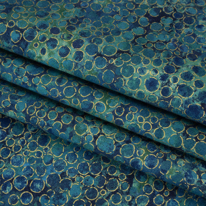 Metallic Printed Quilting Cotton by Northcott - Dusk River Rocks - Shimmer Collection Folded