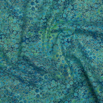 Metallic Printed Quilting Cotton by Northcott - Lagoon River Rocks - Shimmer Collection