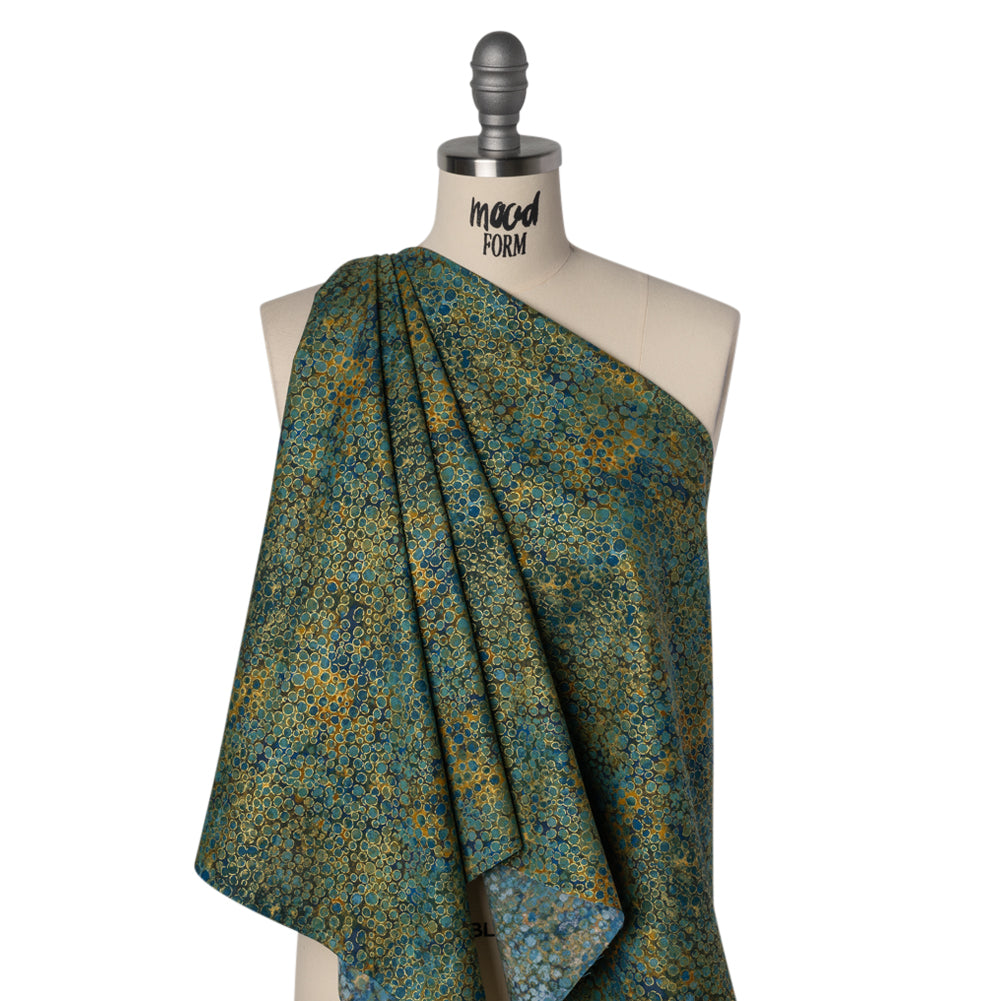 Metallic Printed Quilting Cotton by Northcott - Dawn River Rocks - Shimmer Collection Drape