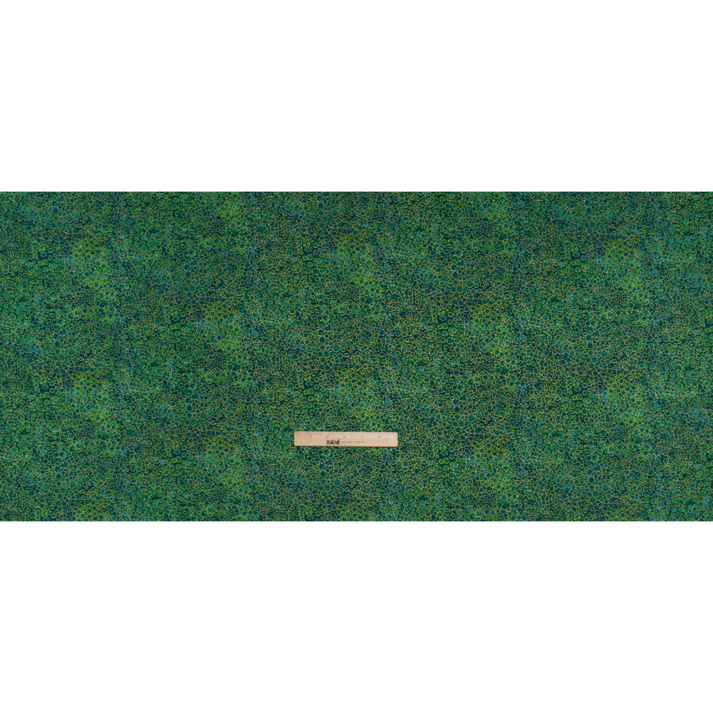 Metallic Printed Quilting Cotton by Northcott - Peacock River Rocks - Shimmer Collection - Full