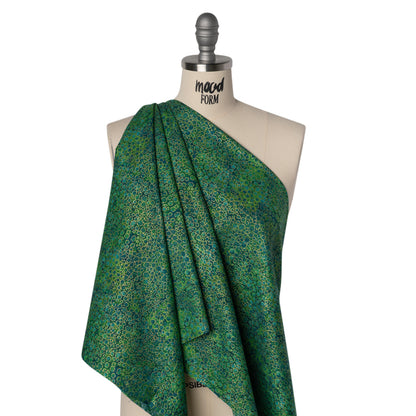Metallic Printed Quilting Cotton by Northcott - Peacock River Rocks - Shimmer Collection Drape
