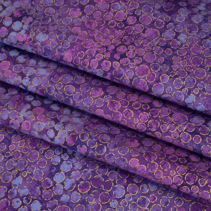 Metallic Printed Quilting Cotton by Northcott - Pansy River Rocks - Shimmer Collection Folded