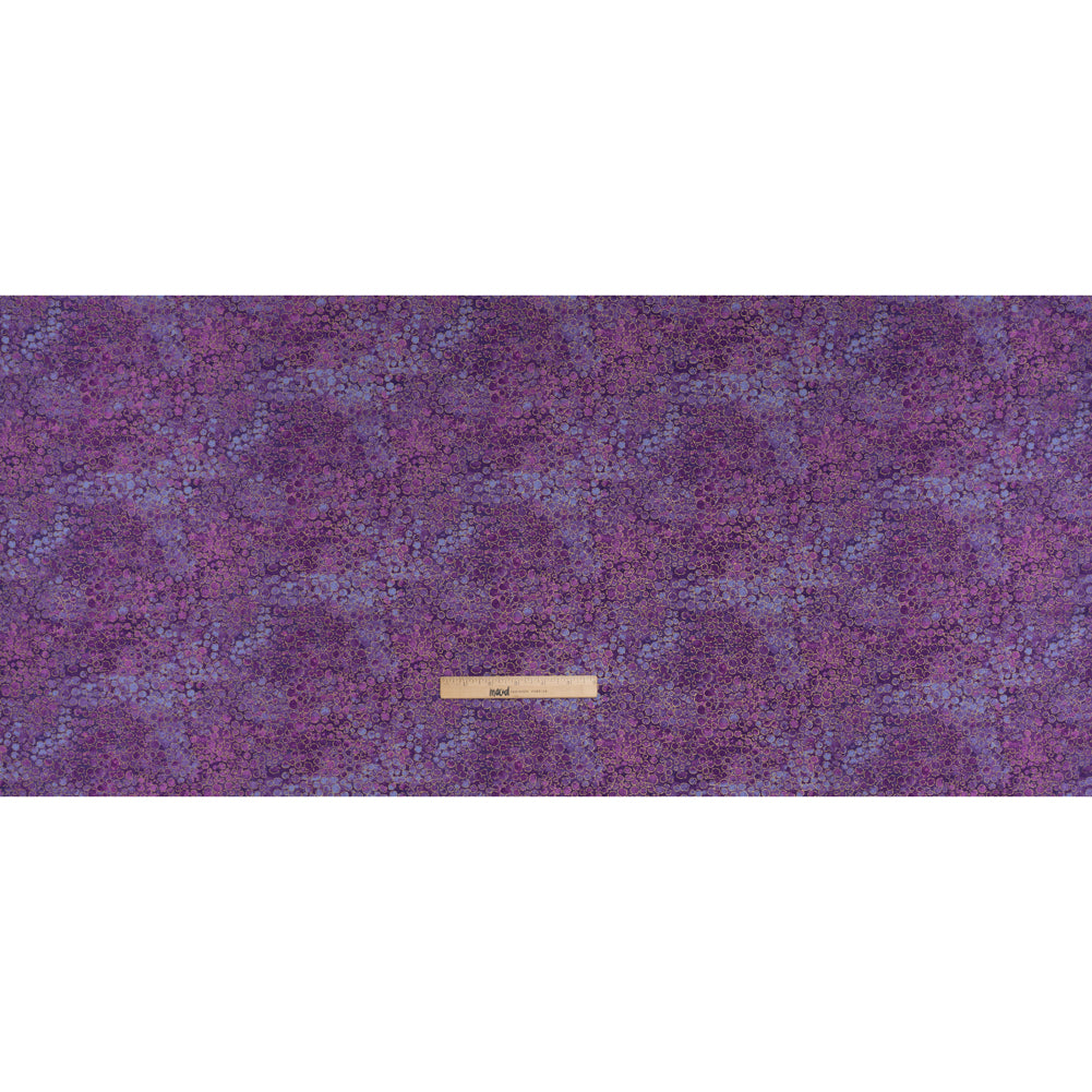 Metallic Printed Quilting Cotton by Northcott - Pansy River Rocks - Shimmer Collection - Full