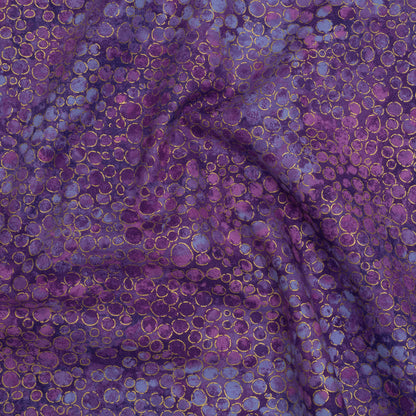 Metallic Printed Quilting Cotton by Northcott - Pansy River Rocks - Shimmer Collection